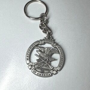 National‎ Rifle Association NRA Keychain Eagle Silver Tone Incorporated 1871